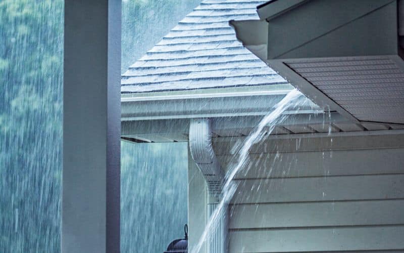 Water Running Off Side of Roof