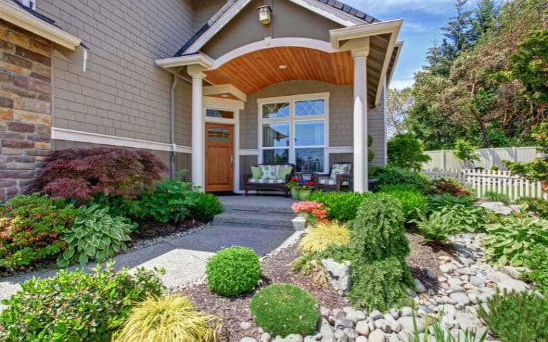 Rocks Around Concrete Patio