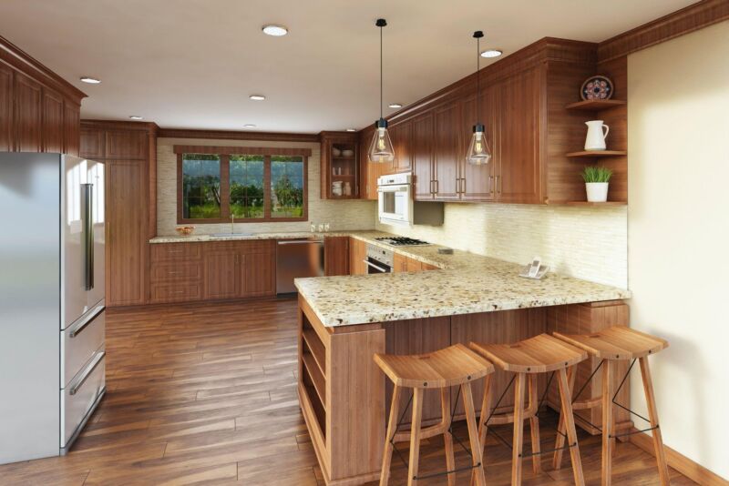 Plywood under kitchen cabinets